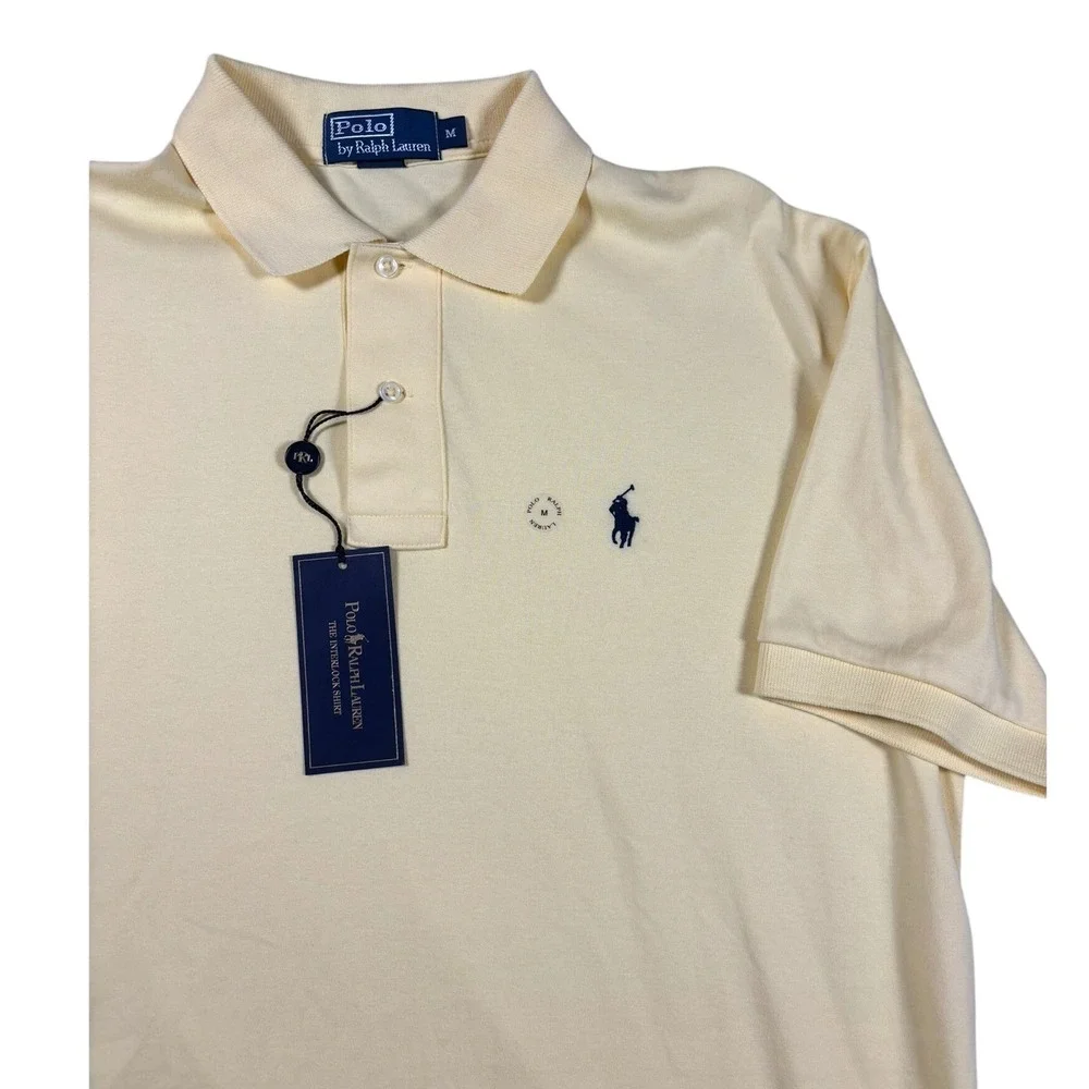 NEW Polo Ralph Lauren Mens M Interlock Polo Shirt Wicket Yellow 4403924
